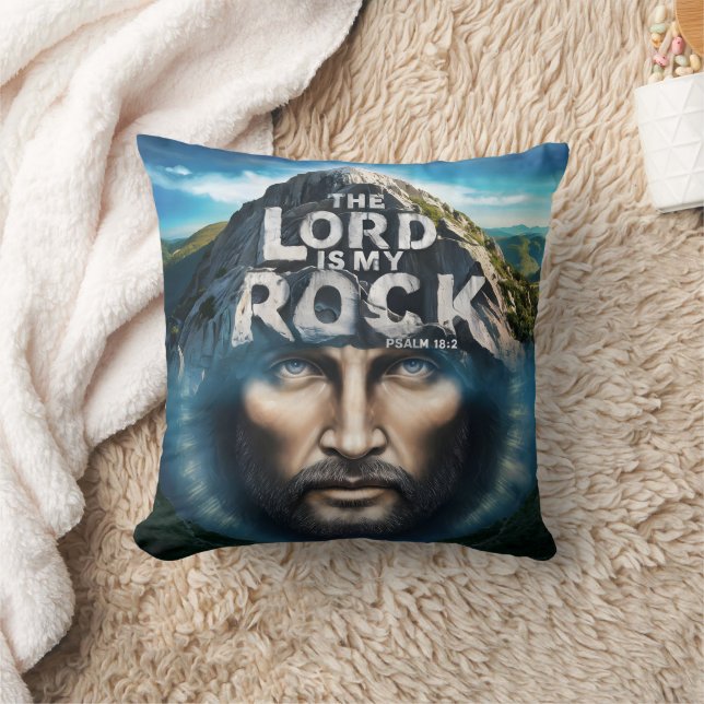 Divine Faith: The Lord Is My Rock Throw Pillow (Blanket)