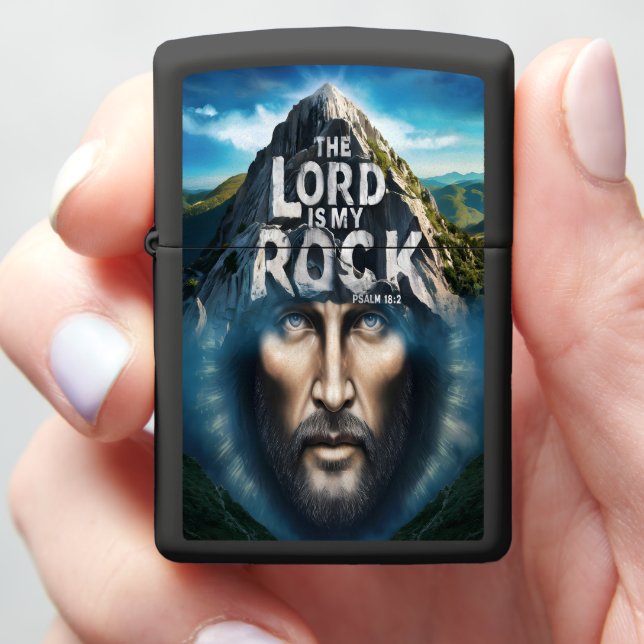 Divine Faith: The Lord Is My Rock Zippo Lighter (In Hand)