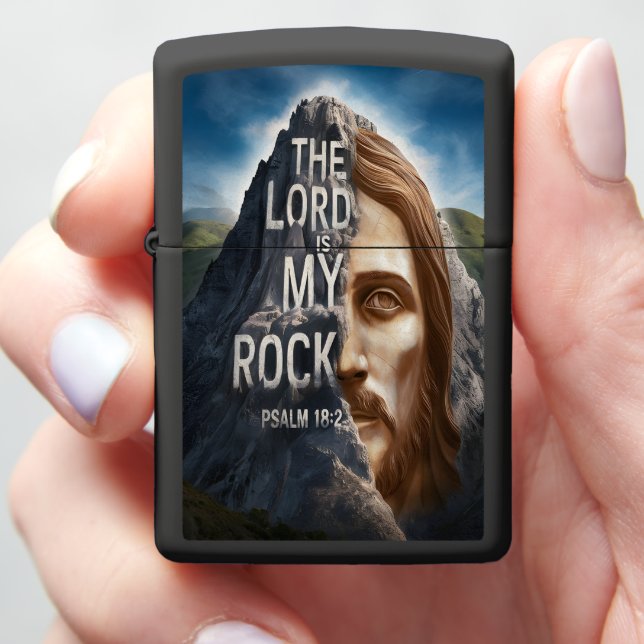 Divine Faith: The Lord Is My Rock Zippo Lighter (In Hand)