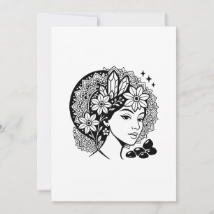 Divine Feminine Mandala Floral Crystal Invitation