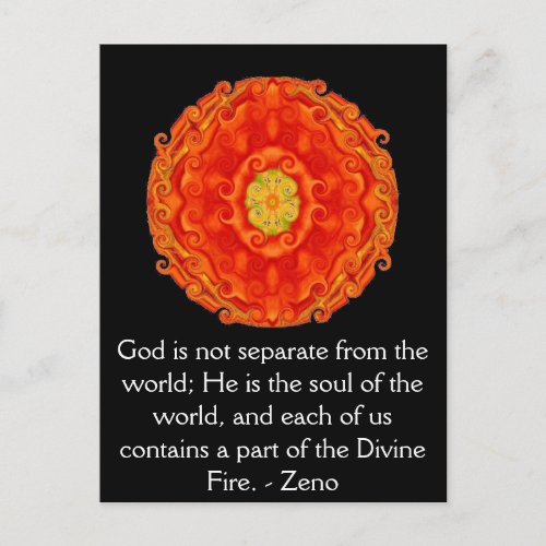 Divine Fire QUOTATION BY Zeno of Elea Postcard