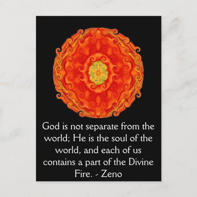 Divine Fire QUOTATION BY Zeno of Elea Postcard (Front)