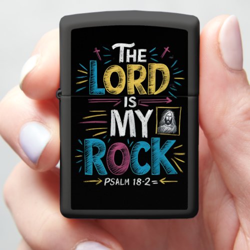 Divine Fortress The Lord Is My Rock Bible Verse Zippo Lighter