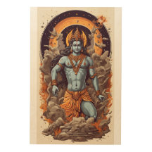 Divine Grace: Lord Rama Printed Wood Art