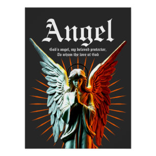Divine Guardian Angel - Half Light Half Dark Poster