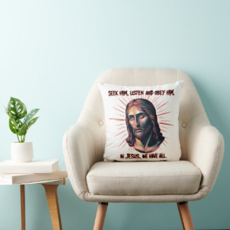 Divine Guidance: Seek, Listen, Obey Throw Pillow