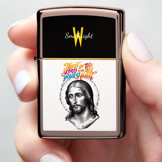 Divine Guidance: Trust in the Lord Zippo Lighter (In Hand)