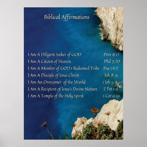 Divine Identity Biblical Affirmations Poster