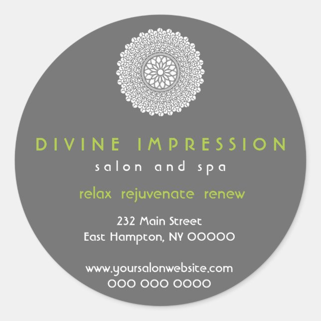 Divine Impression Green Promotional Classic Round Sticker (Front)