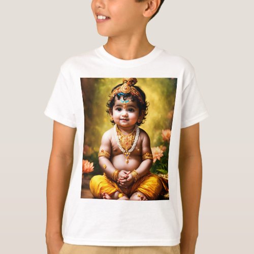 Divine Infant Baby Krishna Tee T_Shirt