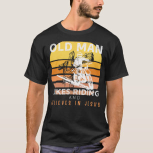 Divine Journey: Grumpy Old Mans Jesus Ride & Humor T-Shirt