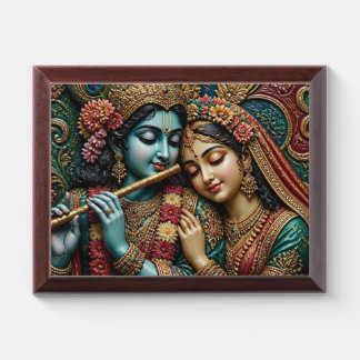 Divine Krishna and Radha Traditional Art Award Plaque