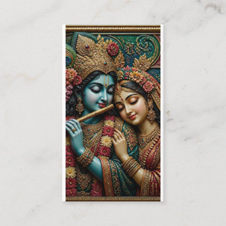 Divine Krishna and Radha Traditional Mural Art Business Card