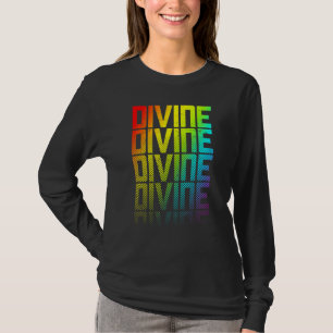 Divine Lgbtq+ Rainbow Gay Pride Text Fade Graphic T-Shirt