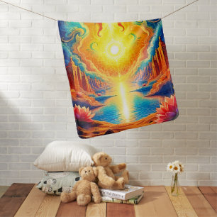 Divine Light City Awakening Baby Blanket