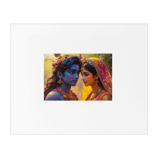 "Divine Love – Radha Krishna Holi Acrylic Print