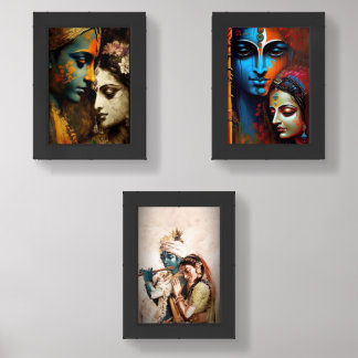 Divine Love: Radiance of Radha Krishna in Art Wall Art Sets