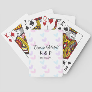 Divine match add couple name letter heart pattern poker cards