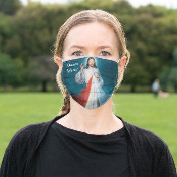 Divine Mercy Adult Cloth Face Mask by spillpeace at Zazzle