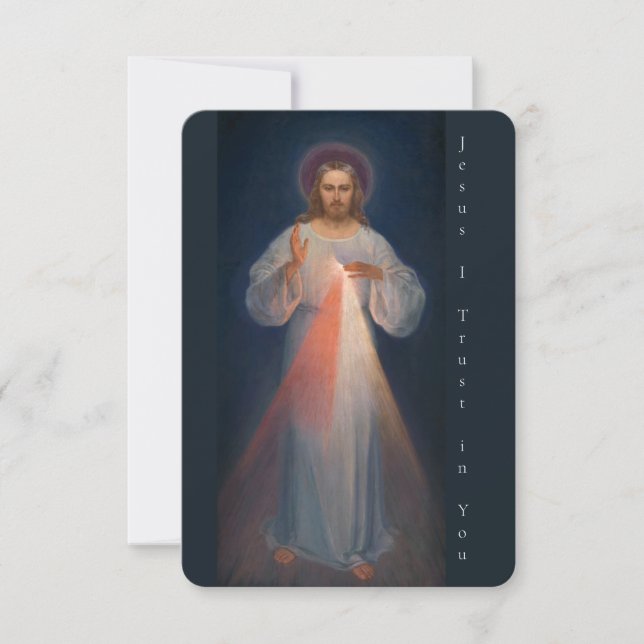Divine Mercy by Kazimierowski Eugene Thank You Card (Front)
