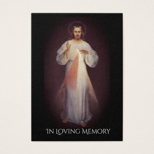 Divine Mercy Catholic Funeral Memorial Holy Card - (Front)