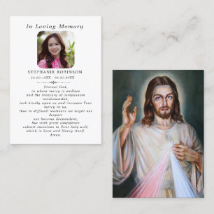 Divine Mercy Catholic Jesus Funeral Prayer Card