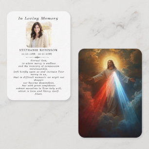 Divine Mercy Catholic Jesus Funeral Prayer Card