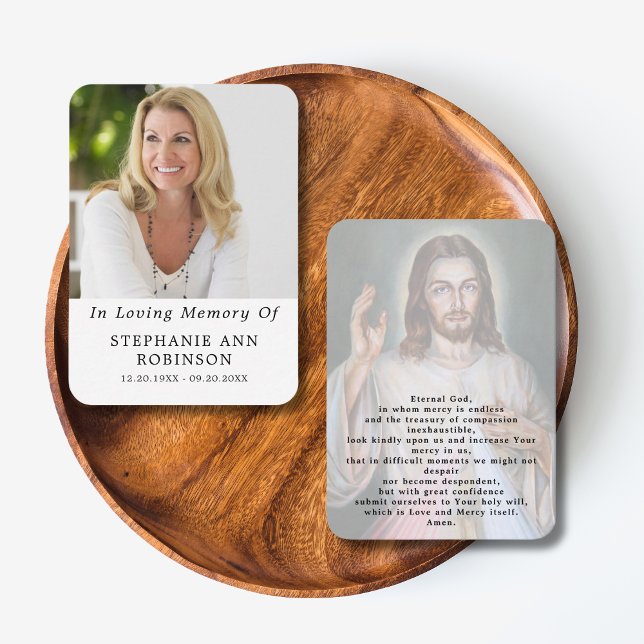 Divine Mercy Catholic Jesus Funeral Prayer Card (Creator Uploaded)