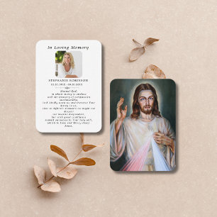 Divine Mercy Catholic Jesus Funeral Prayer Card