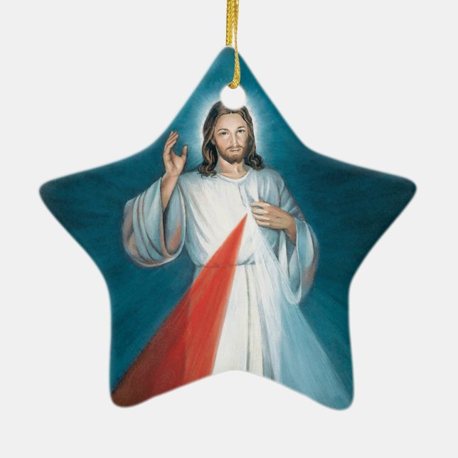 divine mercy ceramic ornament (Back)