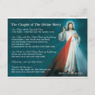 DIVINE MERCY CHAPLET PRAYER POSTCARD