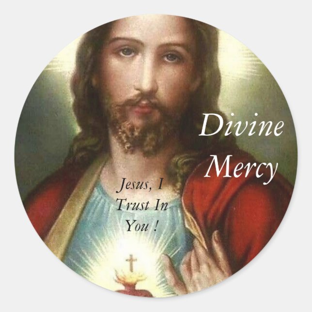 Divine Mercy    Classic Round Sticker (Front)