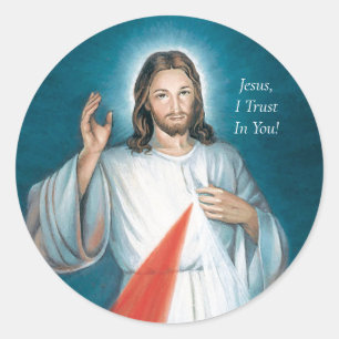 divine mercy classic round sticker