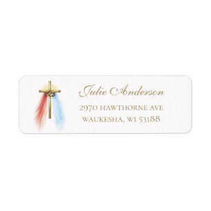 Divine Mercy Cross & Wedding Rings Label