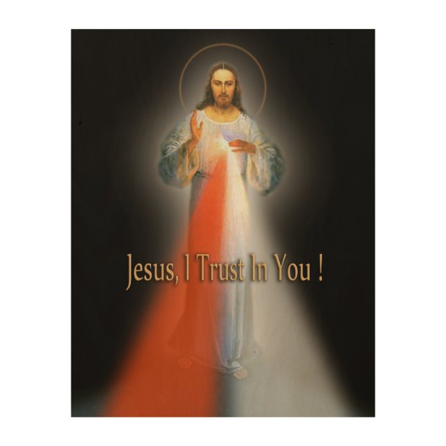 DIVINE MERCY DEVOTIONAL IMAGE. WOOD WALL ART (Front)