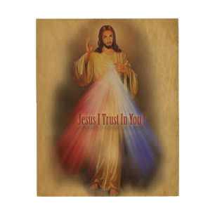 Divine Mercy Devotional Image. Wood Wall Art