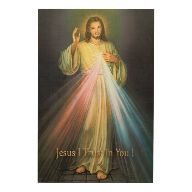 DIVINE MERCY DEVOTIONAL IMAGE WOOD WALL ART (Front)