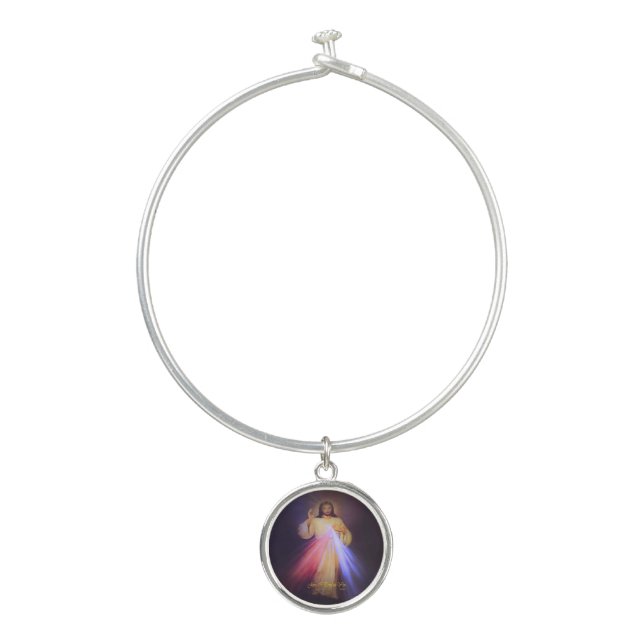 Divine Mercy Gold Bangle Bracelet (Front)