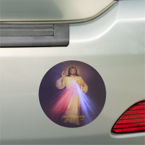 Divine Mercy Gold Car Magnet