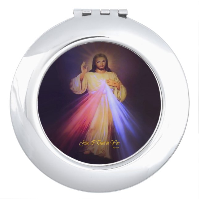 Divine Mercy Gold Compact Mirror (Front)