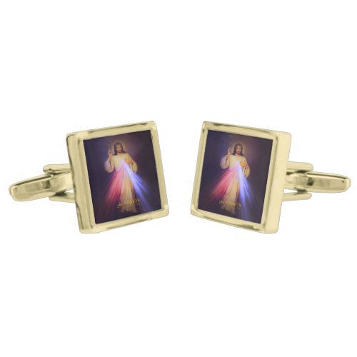 Divine Mercy Gold Cufflinks