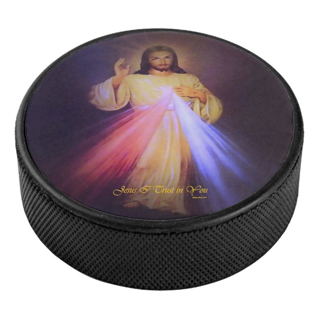 Divine Mercy Gold Hockey Puck (3/4)