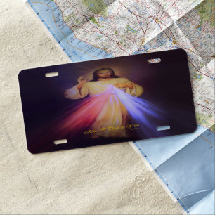 Divine Mercy Gold License Plate