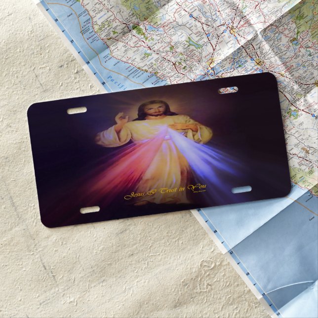 Divine Mercy Gold License Plate (In Situ)