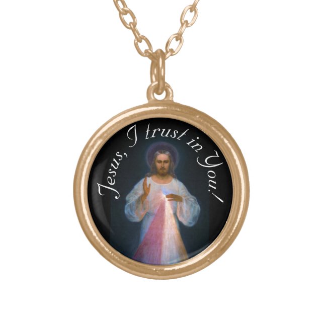Divine Mercy Gold Plated Necklace (Front)
