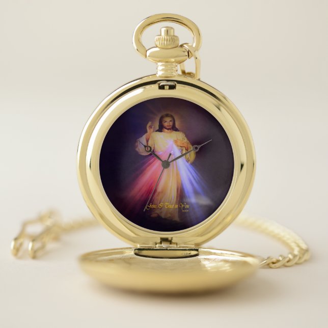 Divine Mercy Gold Pocket Watch (Inside)