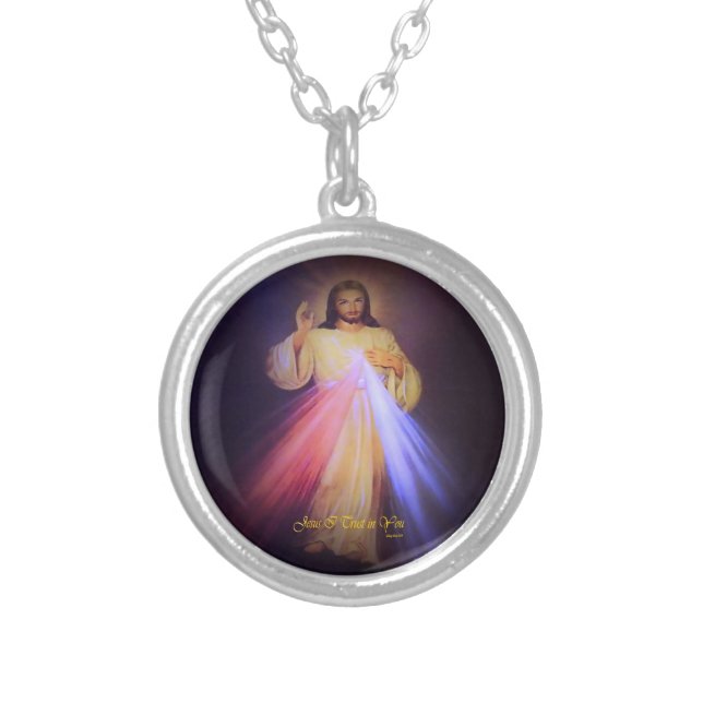 Divine Mercy Gold Silver Plated Necklace (Front)