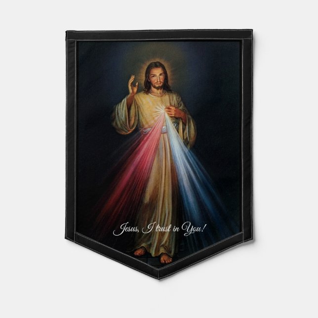 Divine Mercy Image - Jesus, I trust in You!! Pennant (Front)