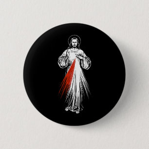 Divine Mercy Jesus Catholic Faith Sacred Image Button