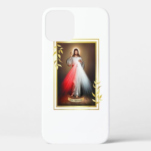 Divine Mercy Jesus Christ Jesus I Trust In You Cat iPhone 12 Case